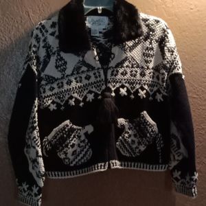 Elana Carello Zip Up Mitten Sweater